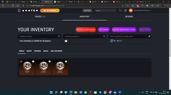 Preview for Your Inventory feature isnt showing value of inventory